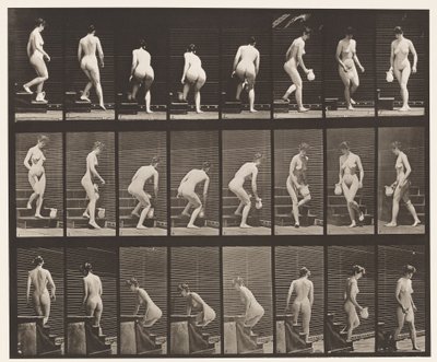 Plaka 150. İnen Merdivenler; Eğilme, Sürahi Kaldırma, Dönme, 1872-1885 by Eadweard Muybridge