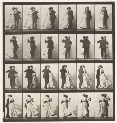 Plaka 197. Dans Eden Vals, İki Model by Eadweard Muybridge
