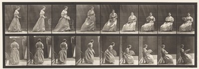 Plaka 240. Bir Yelpazenin Oturup Flört Etmesi by Eadweard Muybridge