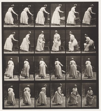 Plaka 243. Sandalye Yerleştirme, Bir Taraftarla Oturup Flört Etme by Eadweard Muybridge