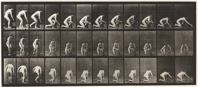 Levha 252. Sağ Diz Üzerine Çömelme ve Yeri Ovma, 1872-1885 by Eadweard Muybridge