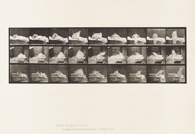 Plaka 265. Yataktan Kalkmak ve Diz Çökmeye Hazırlanmak by Eadweard Muybridge