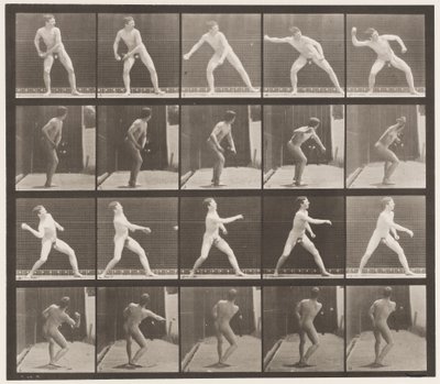 Plaka 273. Beyzbol topu; yunuslama by Eadweard Muybridge