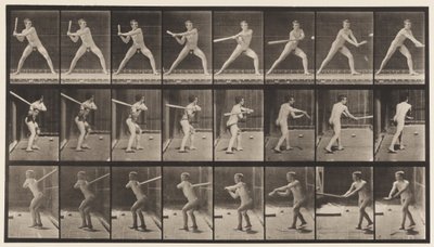 Plaka 276. Beyzbol topu; vuruş by Eadweard Muybridge