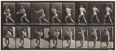 Plaka 278. Beyzbol topu; vuruş by Eadweard Muybridge