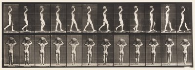 Levha 27. Yürüyüş, Kafada 70 lb. Taş Taşıma, Eller Kaldırılmış by Eadweard Muybridge