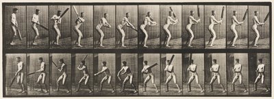 Plaka 293.Kriket; vuruş; Geri Kesim, 1885 by Eadweard Muybridge