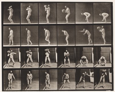 Plaka 312.75 librelik bir Kayayı Kaldırma by Eadweard Muybridge