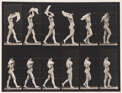 Levha 40. Yürüyüş, Omuza Mendil Fırlatma by Eadweard Muybridge