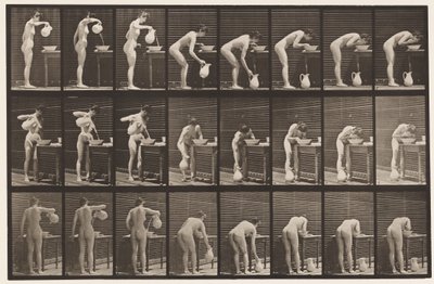 Levha 413. Lavaboya Su Dökme ve Yüz Yıkama by Eadweard Muybridge