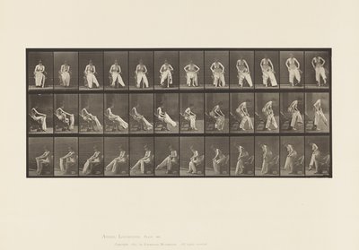 Plaka 420.Tuvalet; Sandalyeden Kalkıp Giyinmek, 1885 by Eadweard Muybridge