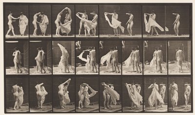 Plaka 429. Tuvalet; İki Model, 1 Soyunma 8, 1872-1885 by Eadweard Muybridge