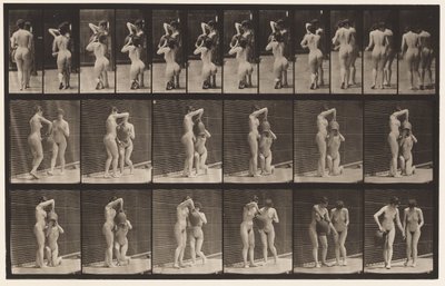 Plaka 453. İki Model; 8 Diz, Eldeki Su Kavanozundan İçecekler by Eadweard Muybridge