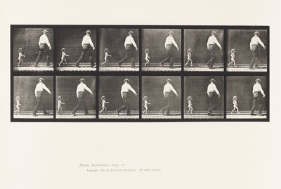 Plaka 470. Bir Adamın Peşinden Koşan Çocuk 20N by Eadweard Muybridge