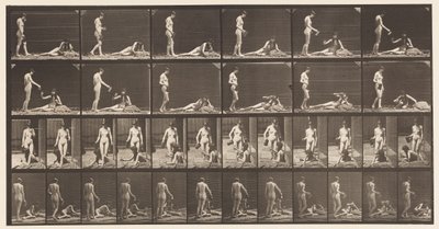 Plaka 485. İki Model; A, 10 Ayakta Kalma ve Kadeh Doldurma;, 1872-1885 by Eadweard Muybridge