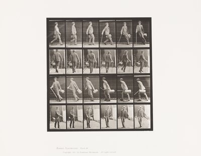Plaka 49. Hızlı Yürümek ve Dönmek by Eadweard Muybridge