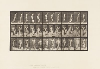 Plaka 537. Tek Bacak Amputasyonu; Koltuk değnekleriyle zıplamak by Eadweard Muybridge