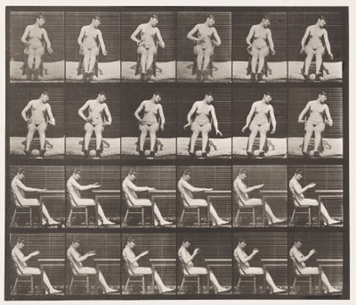 Plaka 545. Yapay Olarak İndüklenen Konvülsiyonlar; A,B, Otururken by Eadweard Muybridge