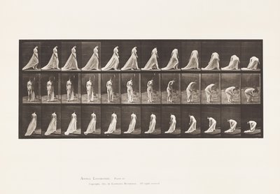 Plaka 56. Treni Kaldırmak İçin Yürüme, Dönme ve Eğilme by Eadweard Muybridge