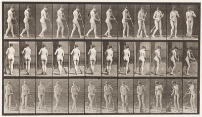 Plaka 58. Yürümek, Dönmek Yeri Süpürmek by Eadweard Muybridge