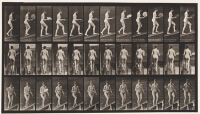 Plaka 78. Yükselen Eğim, Bir Yelpazeyle Flört Etmek, 1872-1885 by Eadweard Muybridge