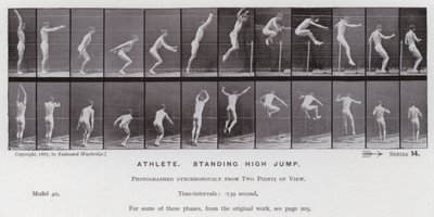 Hareket Halindeki İnsan Figürü: Atlet, ayakta yüksek atlama by Eadweard Muybridge