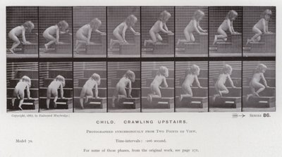 Hareket Halindeki İnsan Figürü: Üst katta emekleyen çocuk (s/b fotoğraf) by Eadweard Muybridge