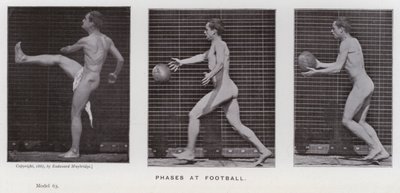 Hareket Halindeki İnsan Figürü: Futbolun Aşamaları (s/b fotoğraf) by Eadweard Muybridge
