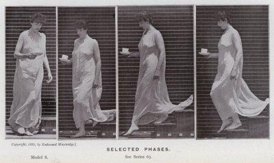 Hareket Halindeki İnsan Figürü: Seçilmiş evreler (s/b fotoğraf) by Eadweard Muybridge