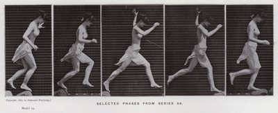 Hareket Halindeki İnsan Figürü: 54. seriden seçilmiş aşamalar (s/b fotoğraf) by Eadweard Muybridge