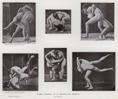 Hareket Halindeki İnsan Figürü: Bir Güreş Maçının Bazı Aşamaları by Eadweard Muybridge