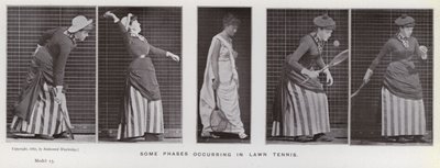 Hareket Halindeki İnsan Figürü: Çim tenisinde meydana gelen bazı evreler (s/b fotoğraf) by Eadweard Muybridge