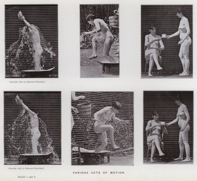 Hareket Halindeki İnsan Figürü: Çeşitli hareket eylemleri (s/b fotoğraf) by Eadweard Muybridge