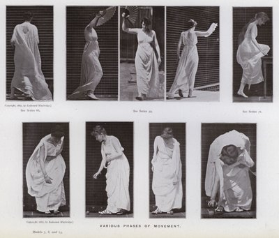 Hareket Halindeki İnsan Figürü: Hareketin çeşitli evreleri (s/b fotoğraf) by Eadweard Muybridge