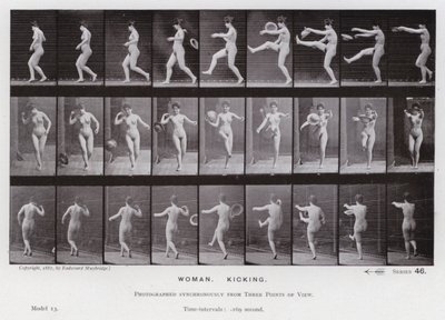 Hareket Halindeki İnsan Figürü: Kadın, Tekmeleme by Eadweard Muybridge