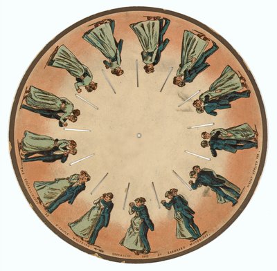 bir çiftin valsini gösteren zoopraxiscope diski , 1893 by Eadweard Muybridge