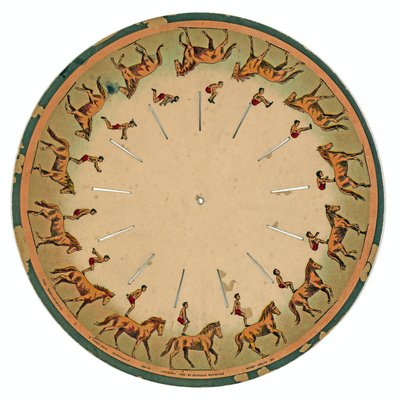 at taklası yapan bir akrobatı gösteren zoopraxiscope diski , 1893 by Eadweard Muybridge