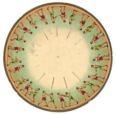 erkek boksunu gösteren zoopraxiscope diski, 1893 by Eadweard Muybridge