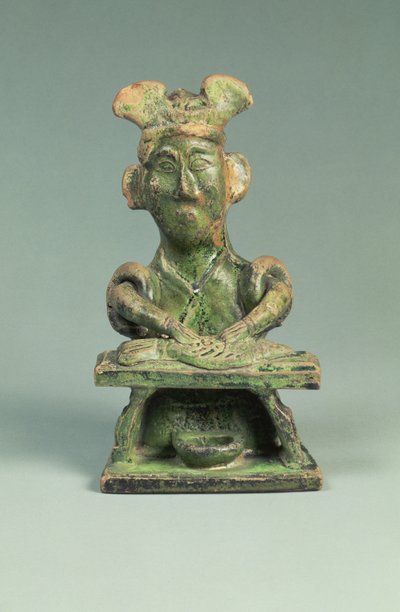 Bir balıkçı figürü, mezar eseri, Doğu Han Hanedanlığı, 25-220 (toprak kap) by Eastern Han Dynasty Chinese School