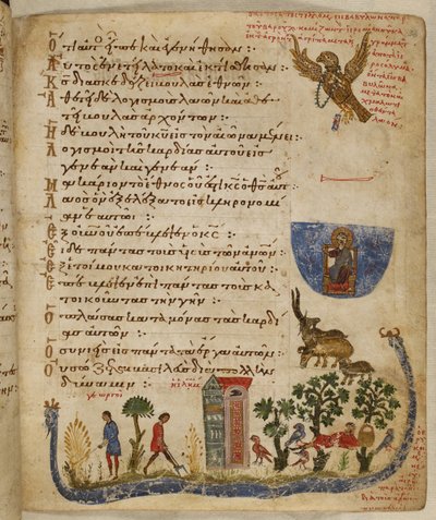Ekle. 19352, f.36r Baruch tarafından gönderilen kartal; Theodore Psalter