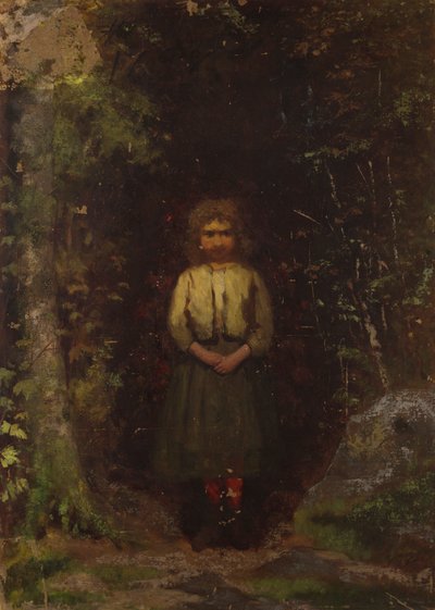 Yamaçta (rekto); Ormandaki Kız (versi) by Eastman Johnson