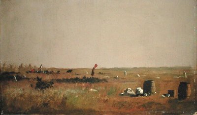 Kızılcık Toplayıcılar için Çalışma (gemide yağ) by Eastman Johnson