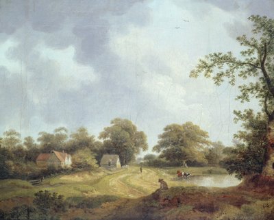 Suffolk Manzara (tuval üzerine yağlı boya) by Ebenezer Tull