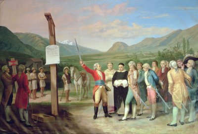 1606 yılında San Miguel de Ibarra şehrinin kuruluşu (tuval üzerine yağlı boya) by Ecuadorian School