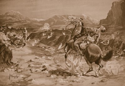 Kaptan Jotham, adamlarından birini kurtarmaya çalışırken vurularak öldürüldü. by Edgar Alfred Holloway