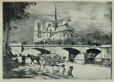 Notre Dame Apsis 1915 by Edgar Chahine