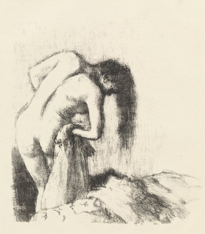 Banyodan Sonra Banyodan Çıkış Küçük tabak, c. 1891. by Edgar Degas