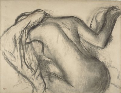 Banyodan Sonra, Saçını Kurutan Kadın, 1893-98 dolayları (kağıt üzerinde kömür ve kahverengi tebeşir) by Edgar Degas