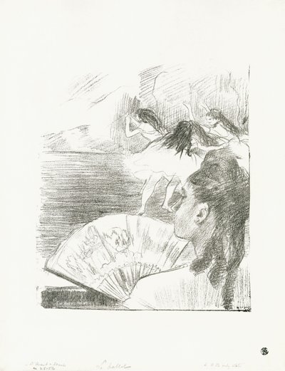 Tiyatroda - Yelpazeli Kadın, c.1878-80 by Edgar Degas
