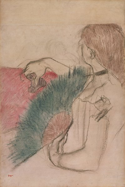 Tiyatroda Yelpazeli Kadın, 1880 by Edgar Degas